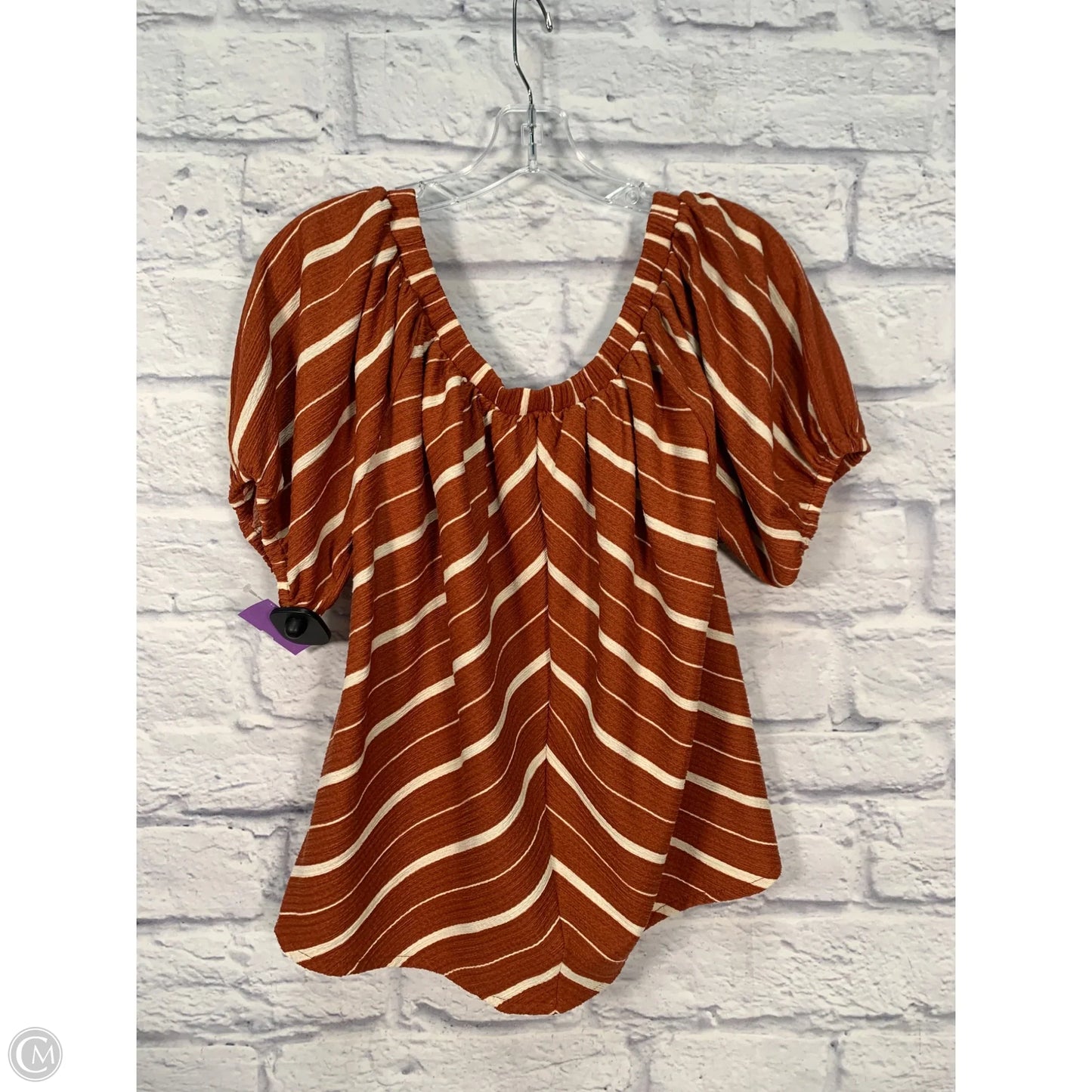 Top Short Sleeve By Anthropologie In Brown, Size: S