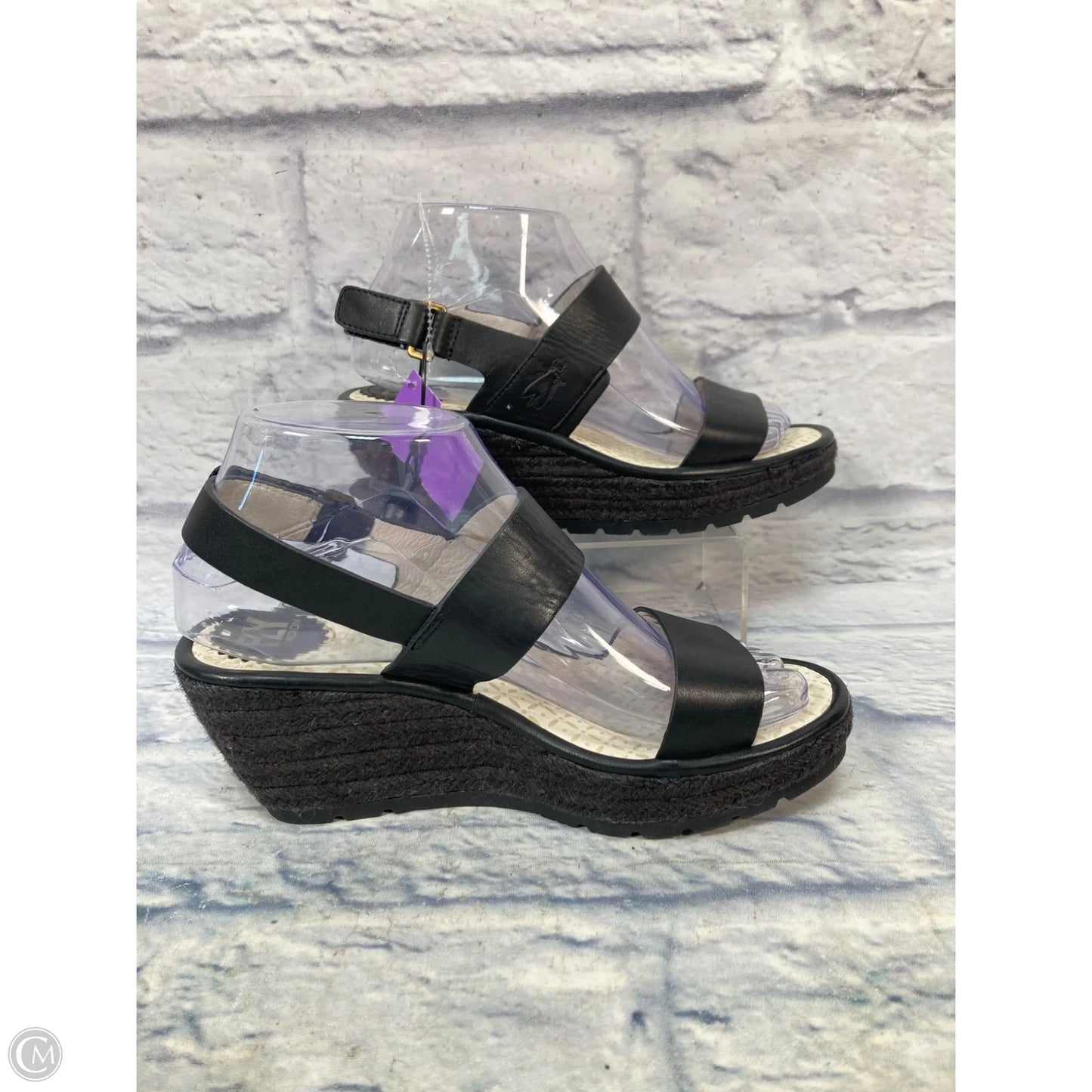 Sandals Heels Wedge By Fly London In Black, Size: 7
