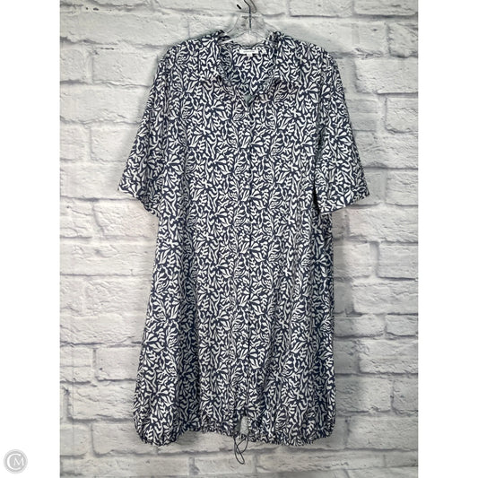 Athletic Dress By Chicos In Grey & White, Size: L