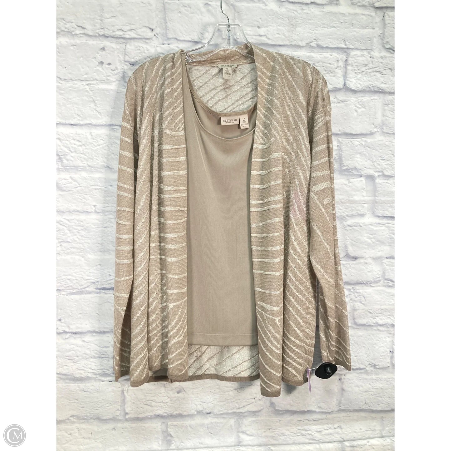 Sweater 2pc By Chicos In Tan, Size: L