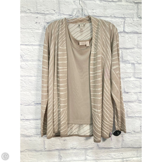 Sweater 2pc By Chicos In Tan, Size: L