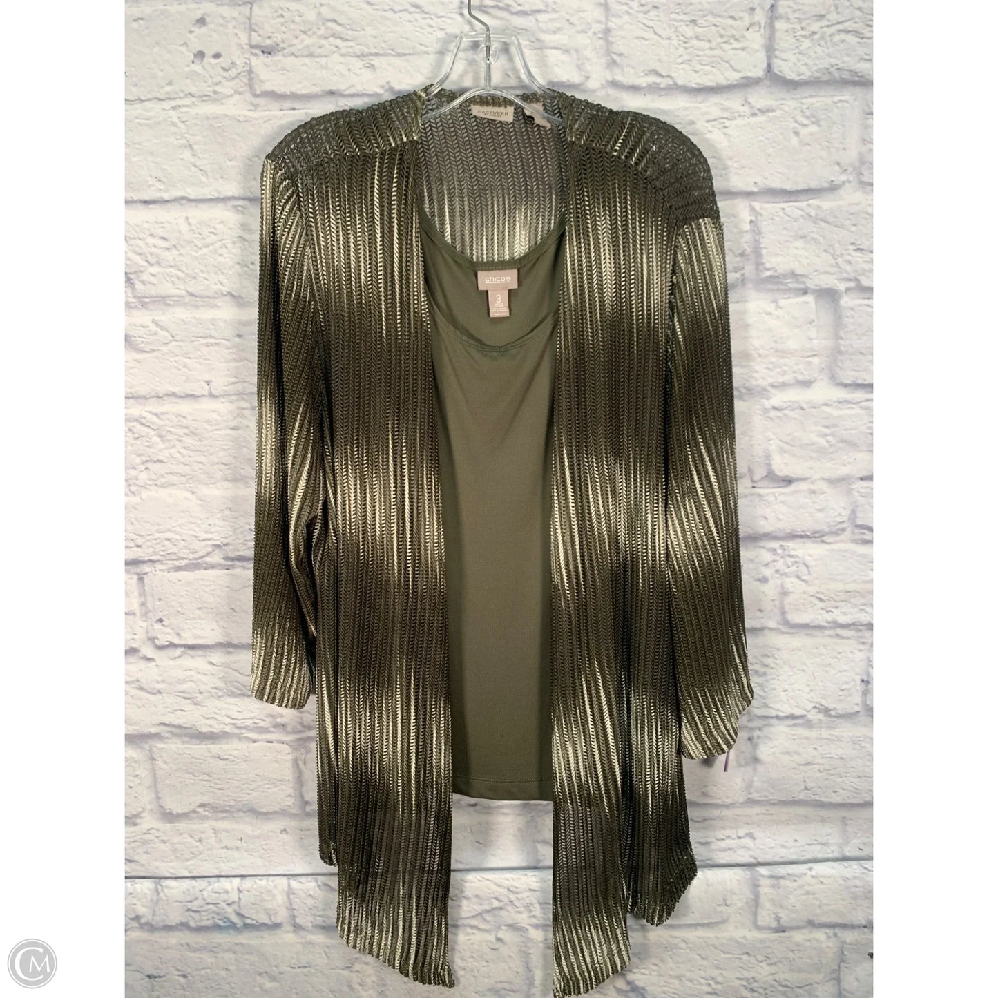 Sweater 2pc By Chicos In Green, Size: Xl