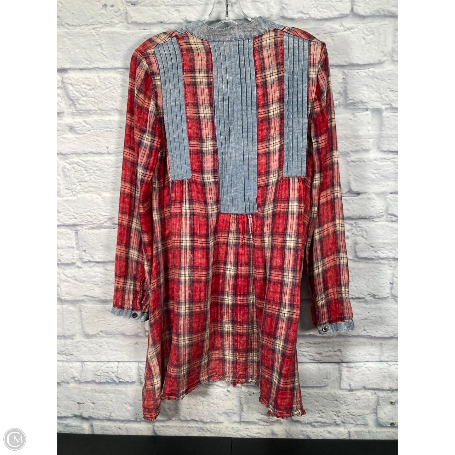 Tunic Long Sleeve By Free People In Blue & Red, Size: Xs