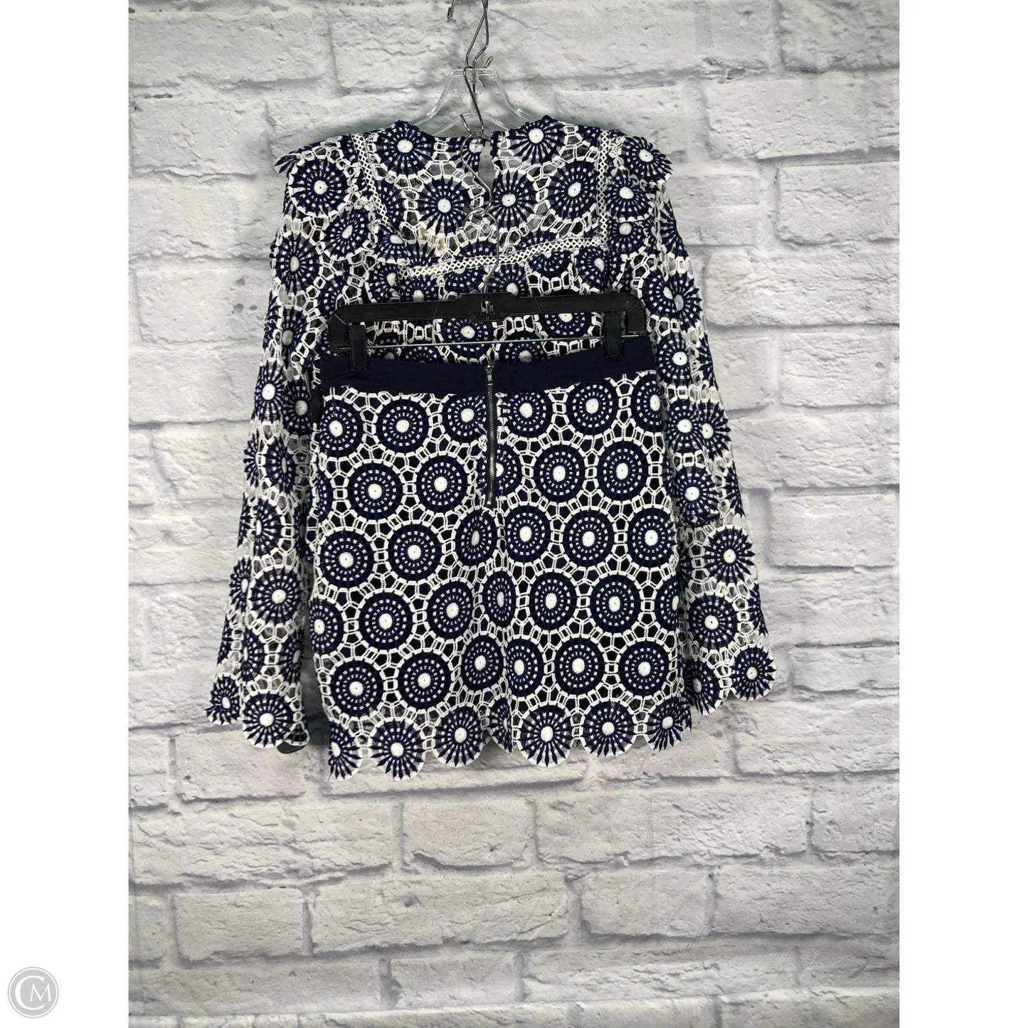 Skirt Set 2pc By En Saison In Blue & White, Size: S