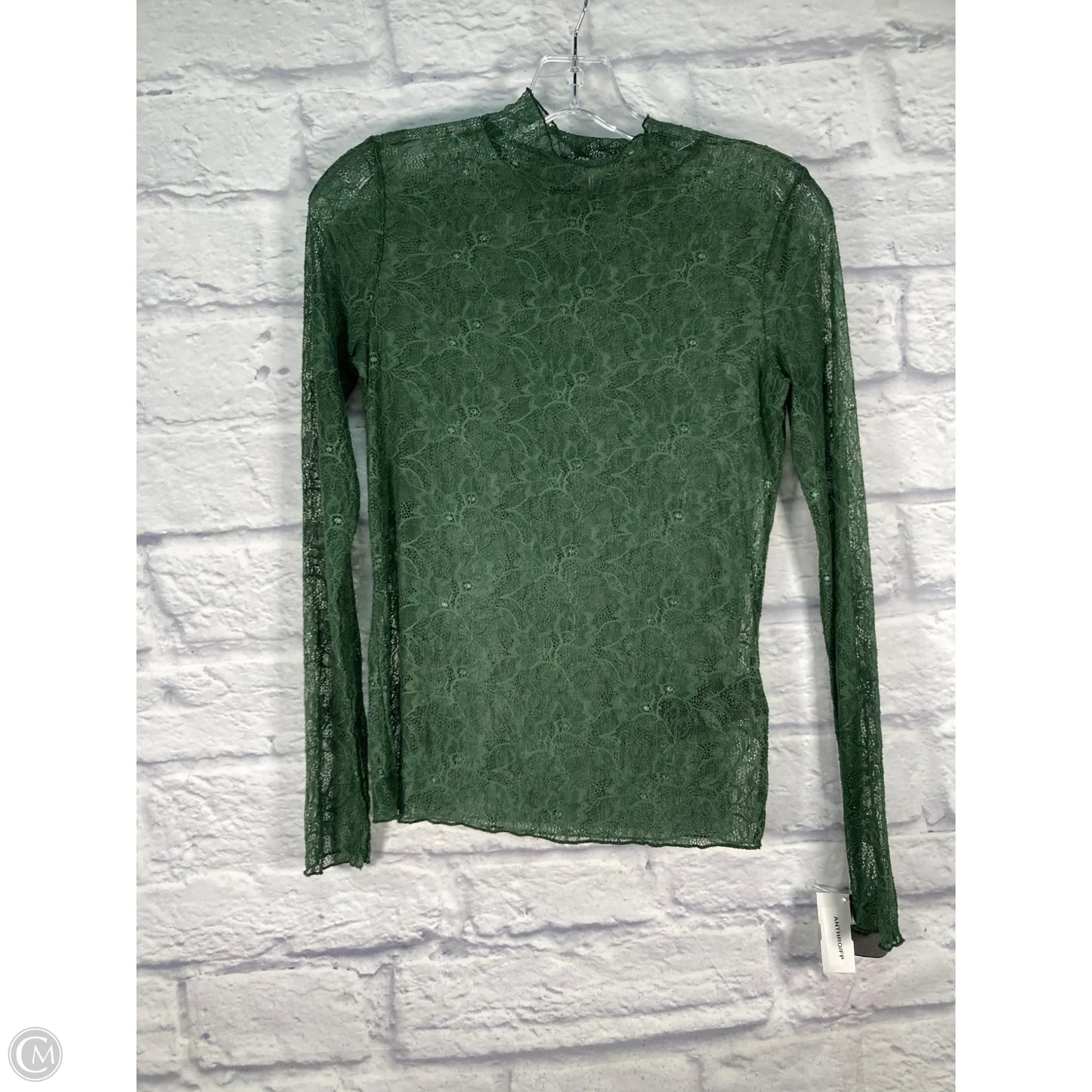 Top Long Sleeve By Anthropologie In Green, Size: Xs