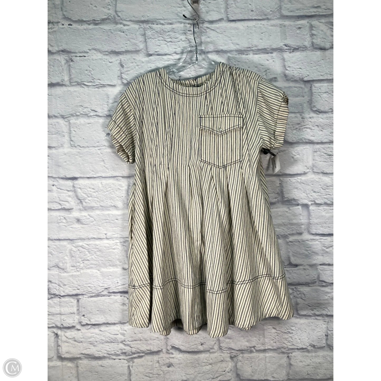 Tunic Short Sleeve By Pilcro In Blue & Cream, Size: Xxs