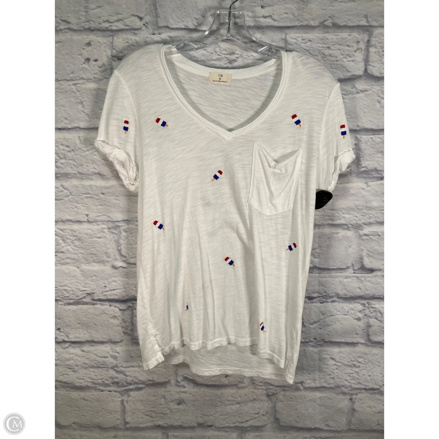 Top Short Sleeve By T.la In White, Size: Xs