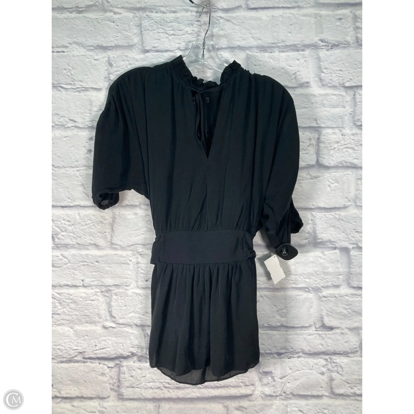 Blouse Short Sleeve By Bcbgmaxazria In Black, Size: Xs