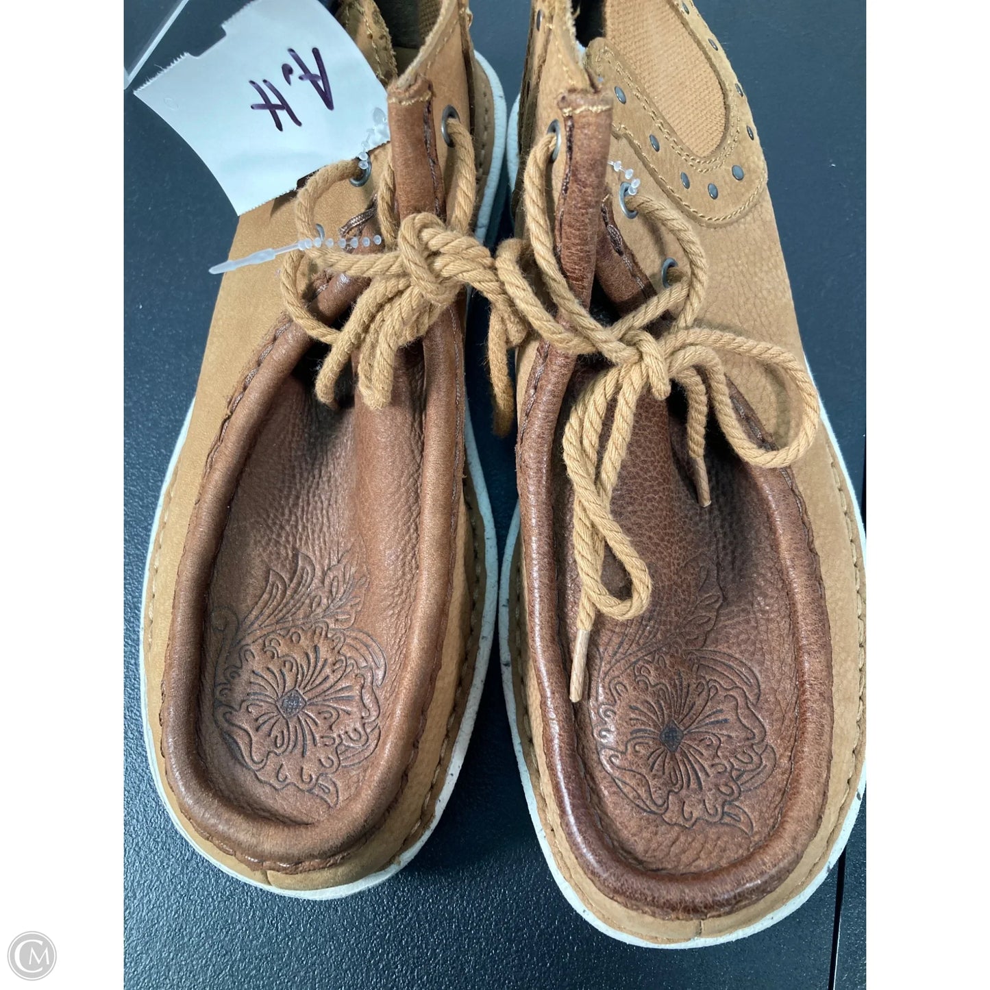 Boots Ankle Flats By Justin In Brown, Size: 7.5