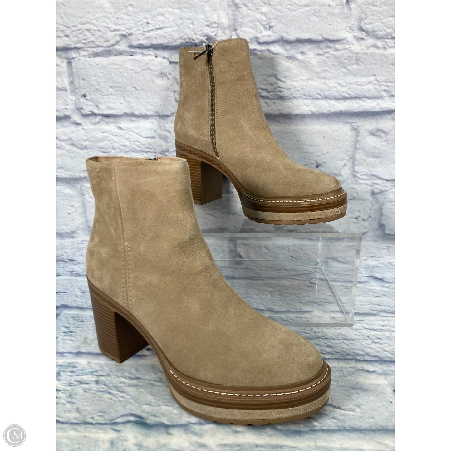 Boots Leather By Steve Madden In Cream, Size: 10