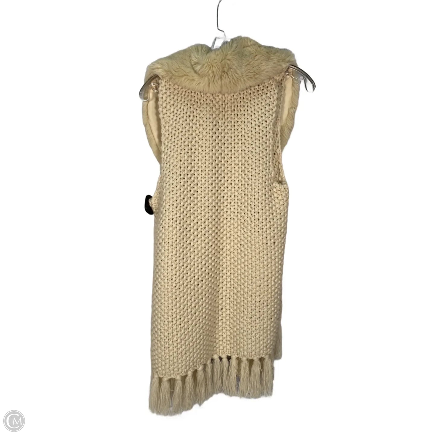 Vest Sweater By Clothes Mentor In Cream, Size: Xs