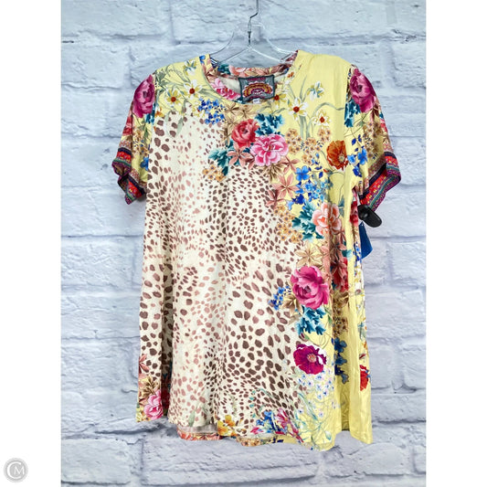 Top Short Sleeve By Johnny Was In Animal Print, Size: S