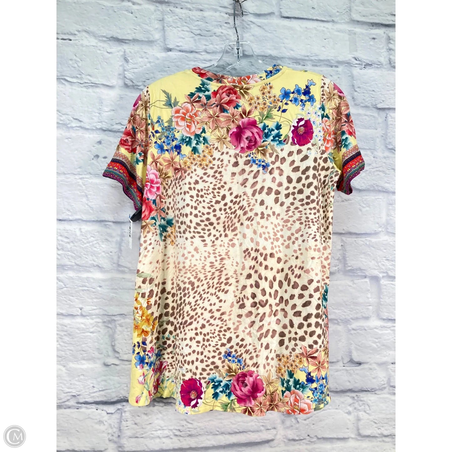 Top Short Sleeve By Johnny Was In Animal Print, Size: S