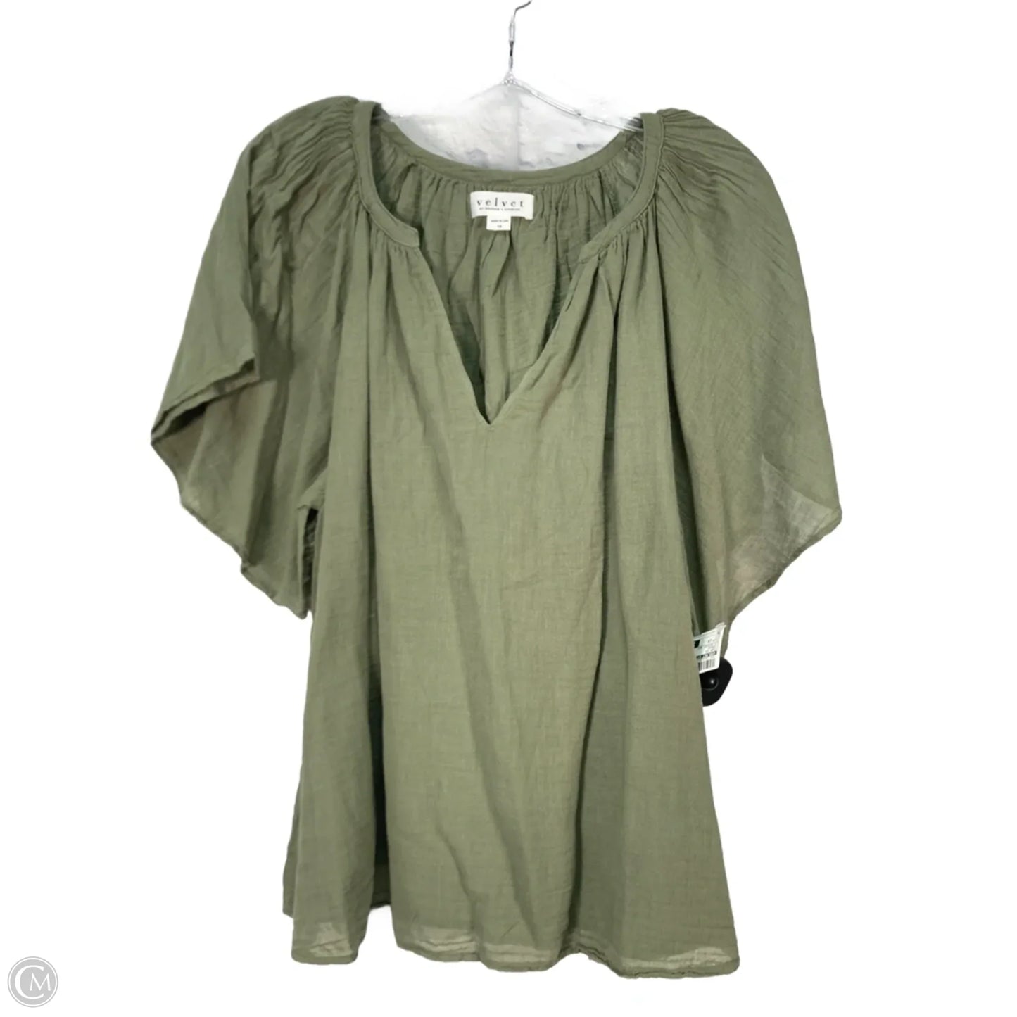 Top Short Sleeve By Velvet By Graham & Spencer In Green, Size: 1x