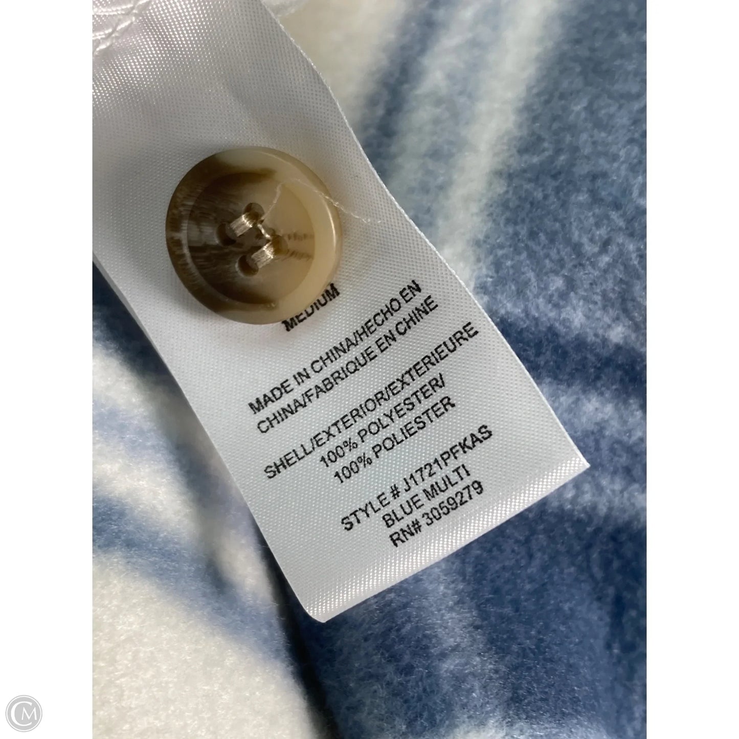 Jacket Shirt By Altard State In Blue & Cream, Size: M