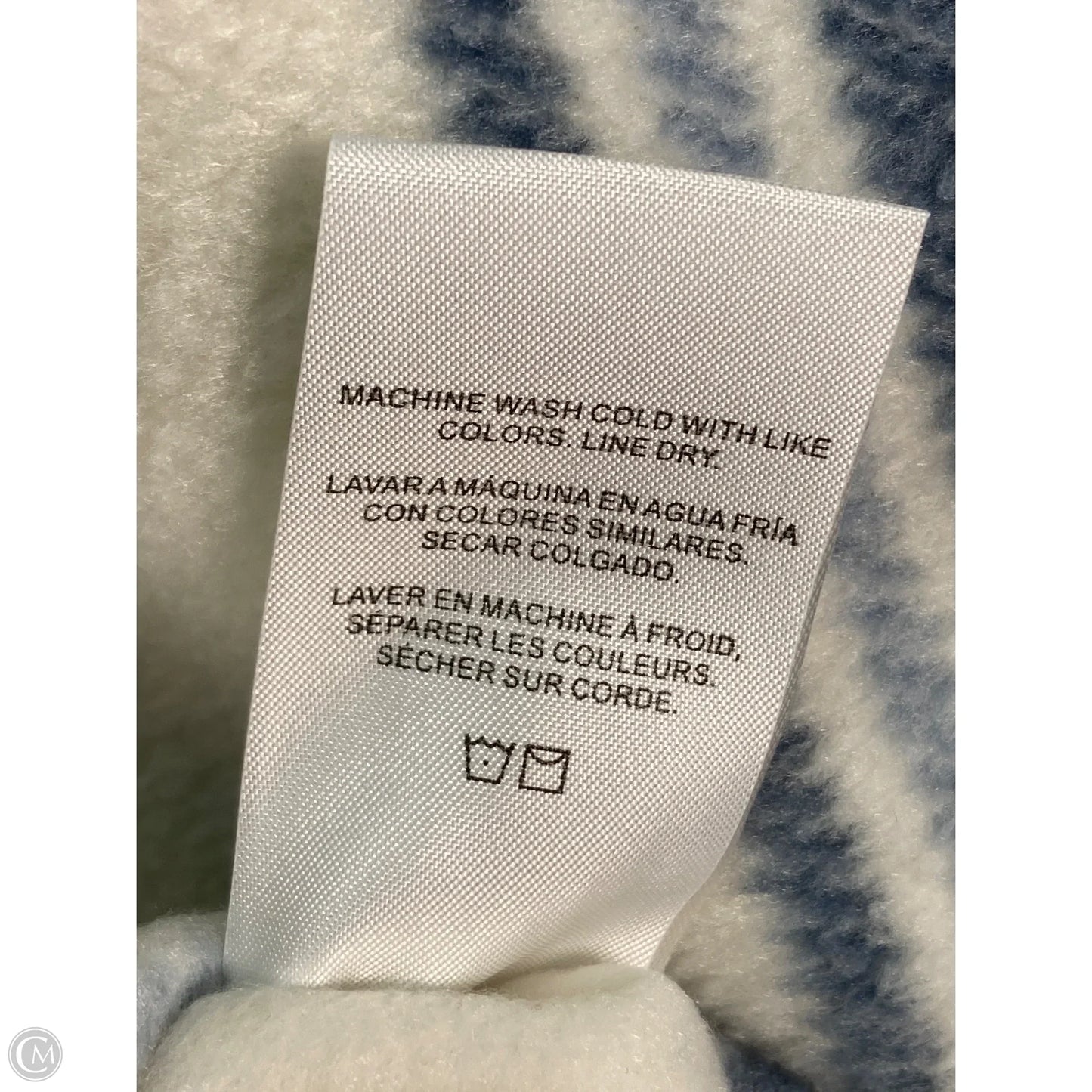 Jacket Shirt By Altard State In Blue & Cream, Size: M