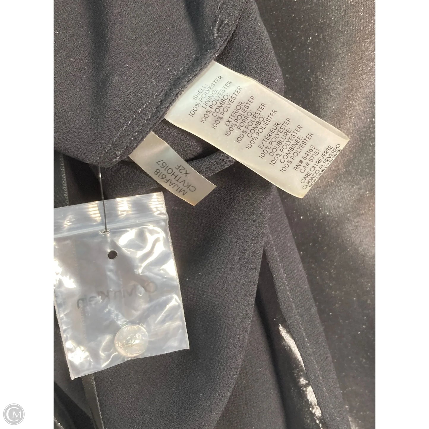 Blouse Long Sleeve By Calvin Klein In Silver, Size: L