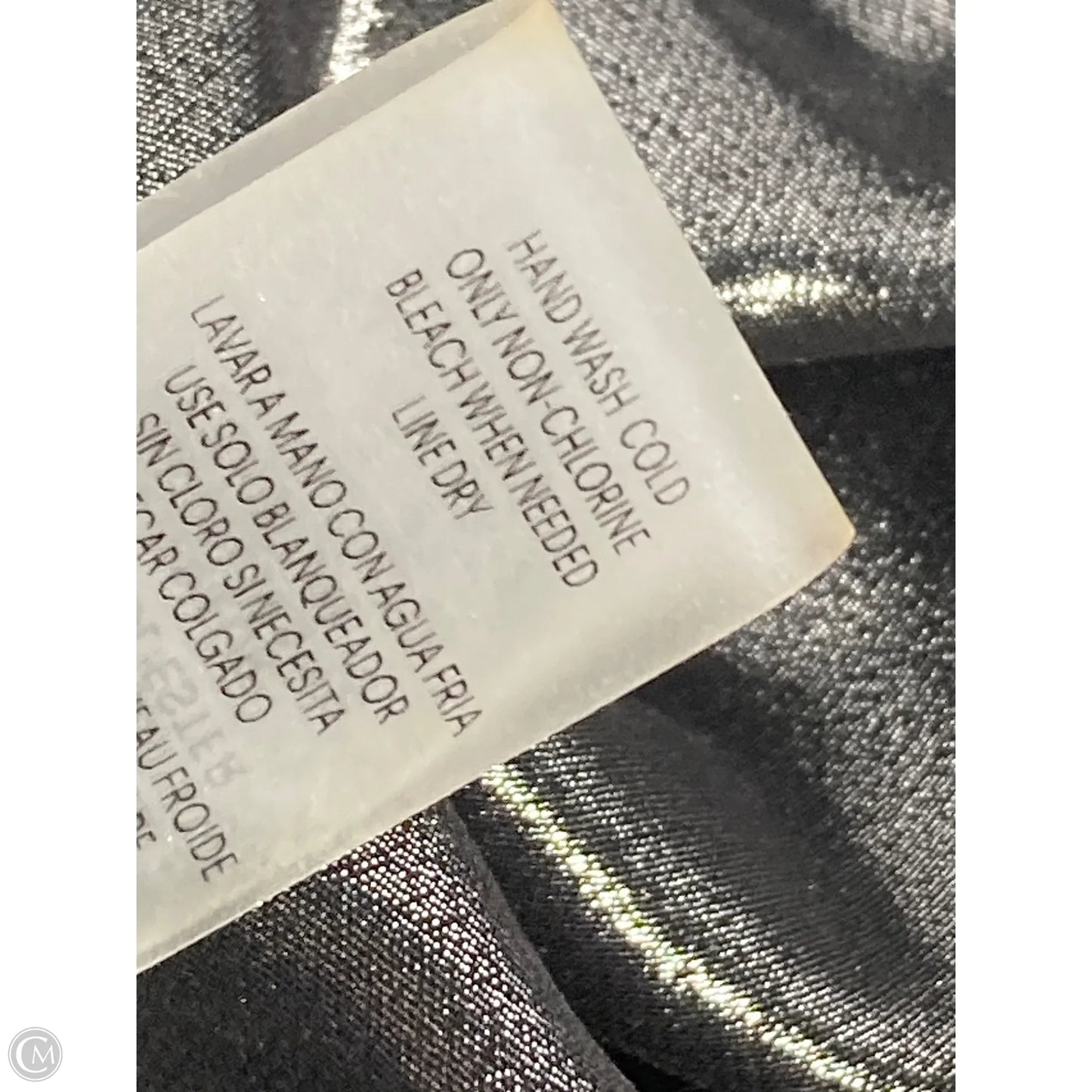 Blouse Long Sleeve By Calvin Klein In Silver, Size: L