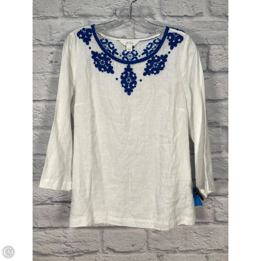 Top Long Sleeve Designer By Lilly Pulitzer In Blue & White, Size: S