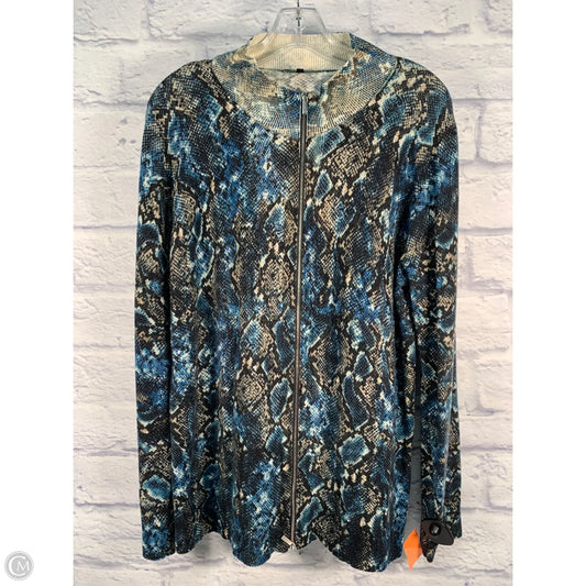 Cardigan Designer By Lafayette 148 In Snakeskin Print, Size: Xl