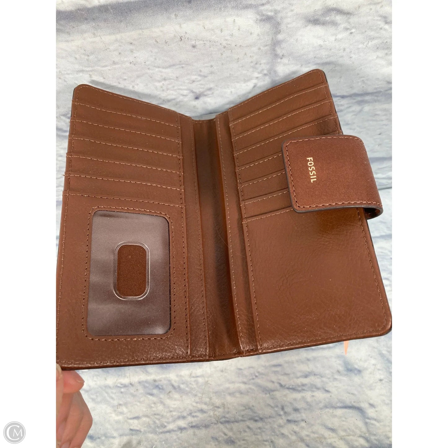 Wallet Leather By Fossil, Size: Medium