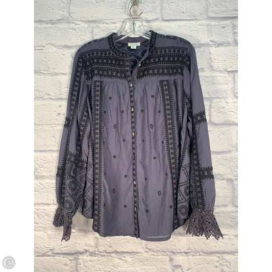 Blouse Long Sleeve By Sundance In Navy, Size: L