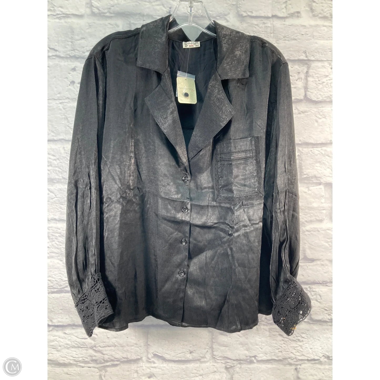 Tunic Long Sleeve By Free People In Black, Size: S