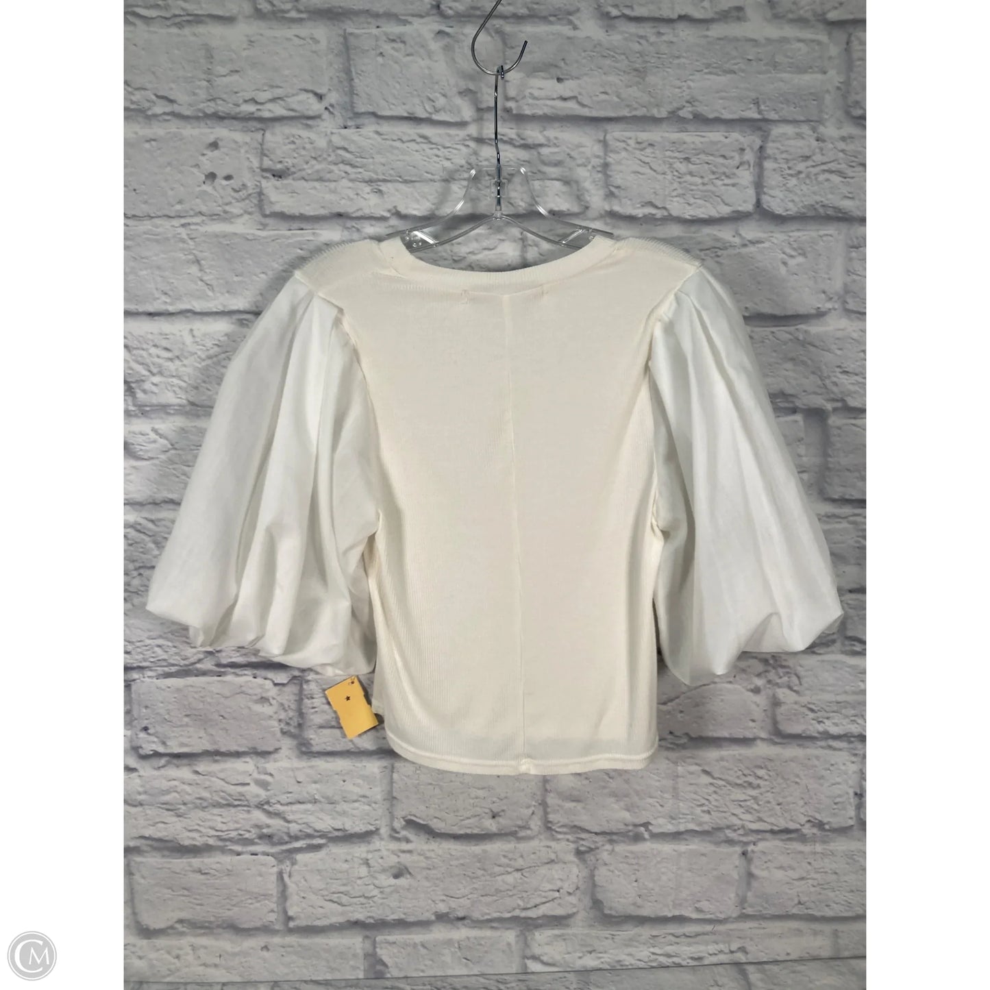 Top Short Sleeve By Hyfve In Cream & White, Size: M