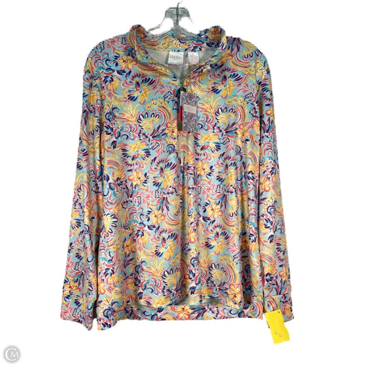 Top Long Sleeve By Stella Parker In Blue & Yellow, Size: L