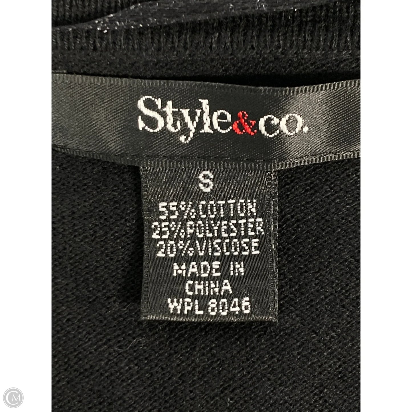 Top Long Sleeve By Style And Company In Black & White, Size: S