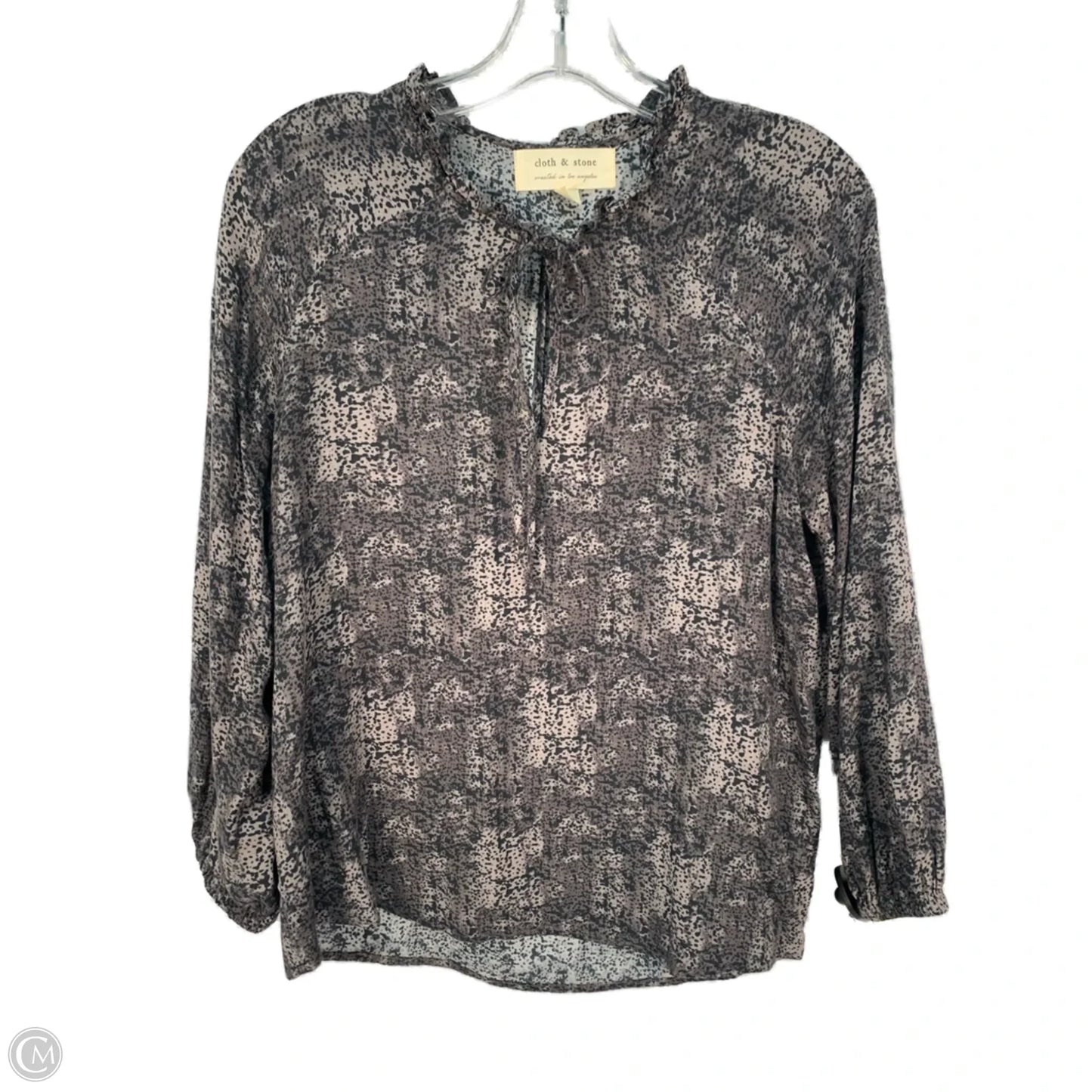 Top Long Sleeve By Cloth & Stone In Black & Brown, Size: S