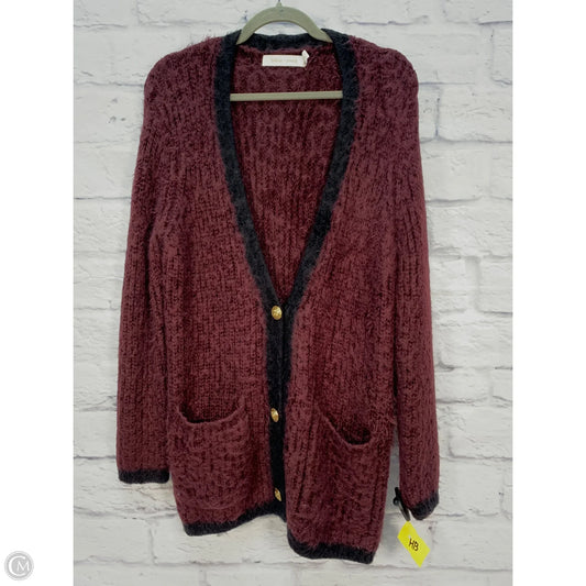 Sweater Cardigan By Bishop + Young In Maroon, Size: M