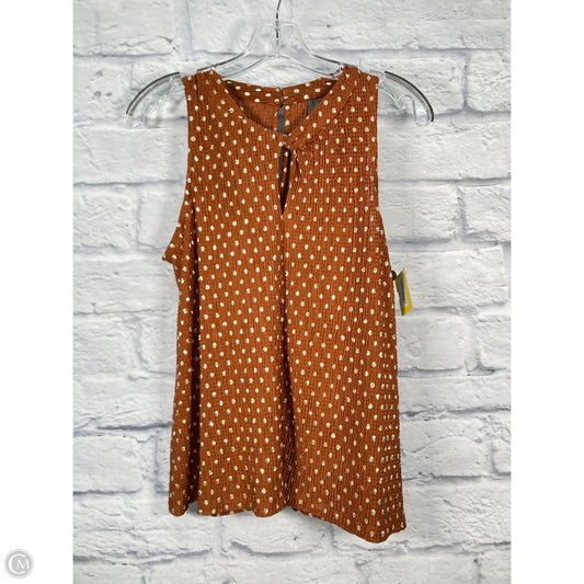 Top Sleeveless By Anthropologie In Brown & Gold, Size: S