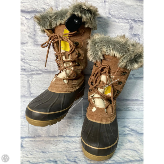 Boots Snow By Khombu In Brown & Cream, Size: 8