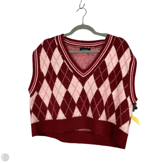 Vest Sweater By Lea & Viola In Pink & Red, Size: S