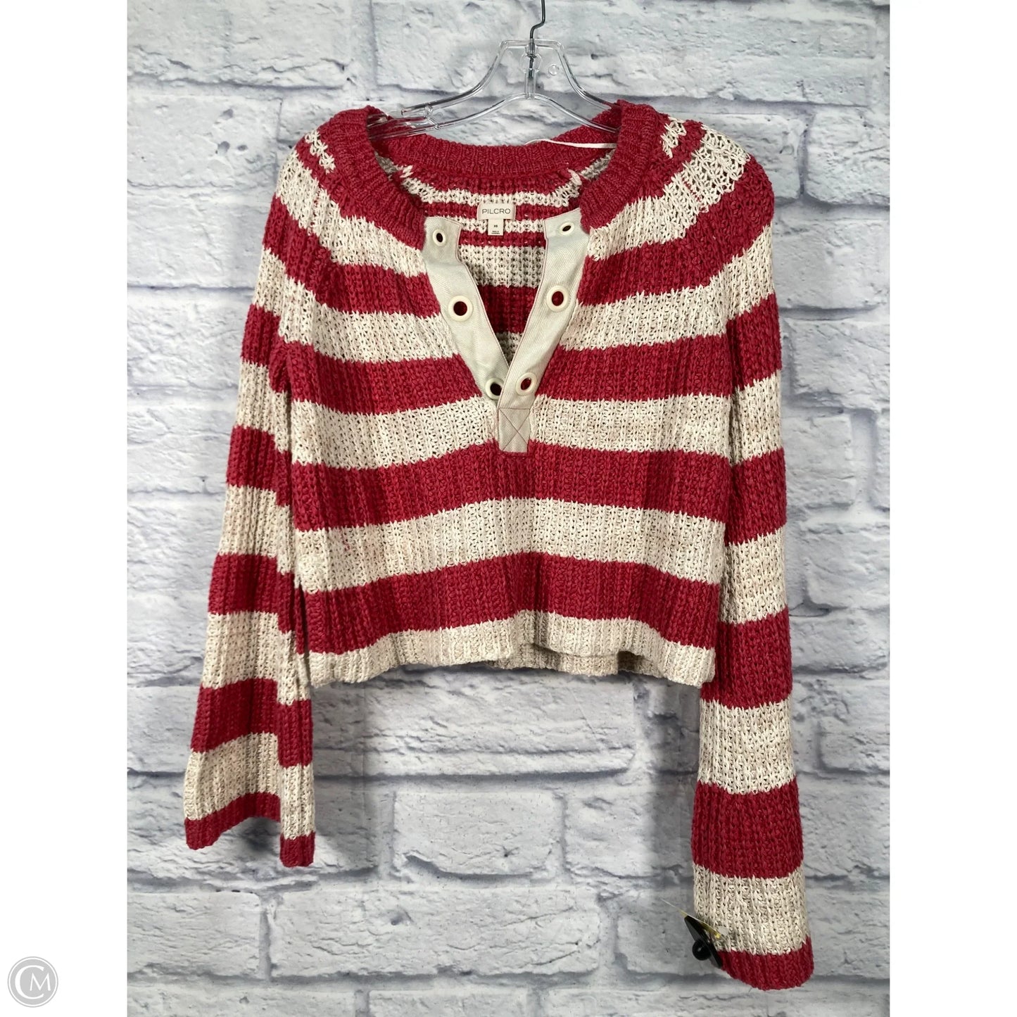 Sweater By Pilcro In Cream & Pink, Size: Xs