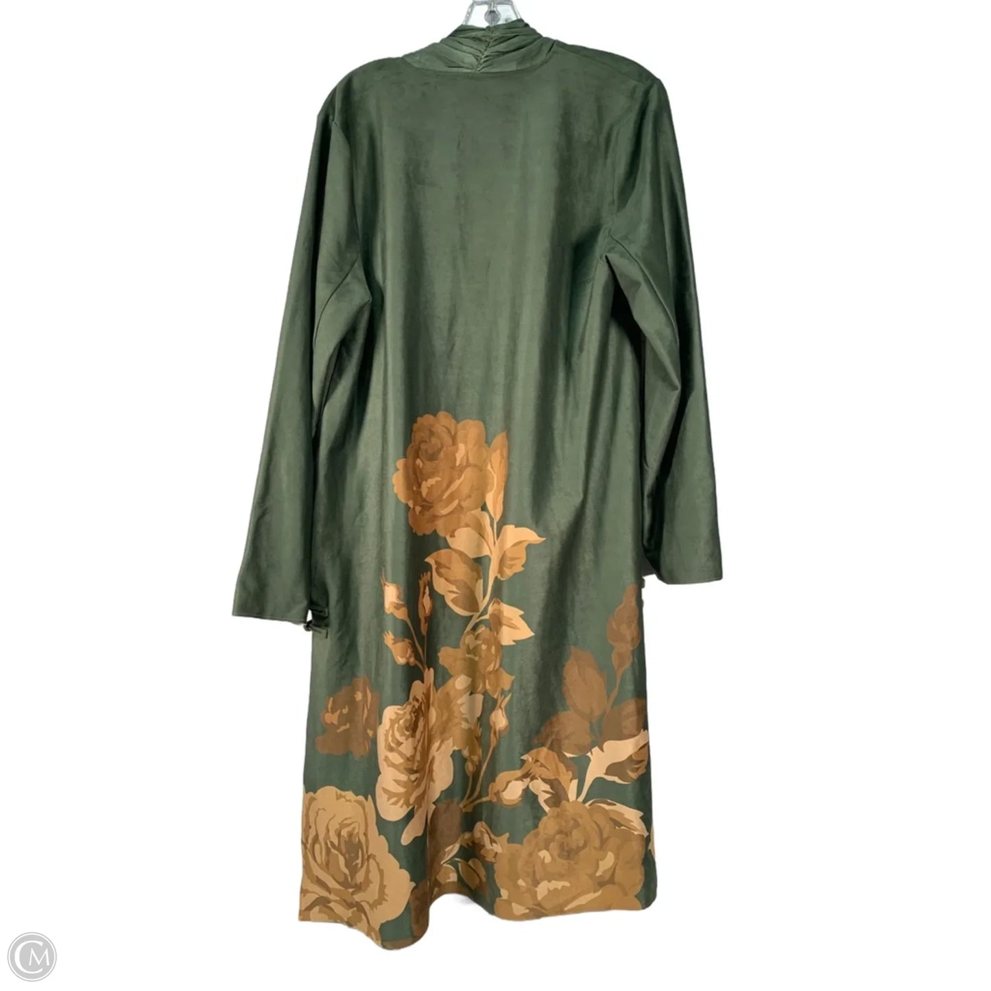 Coat Peacoat By Soft Surroundings In Green & Tan, Size: L