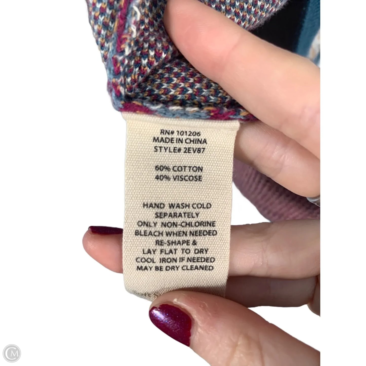 Sweater Cardigan By Soft Surroundings In Blue & Pink, Size: L