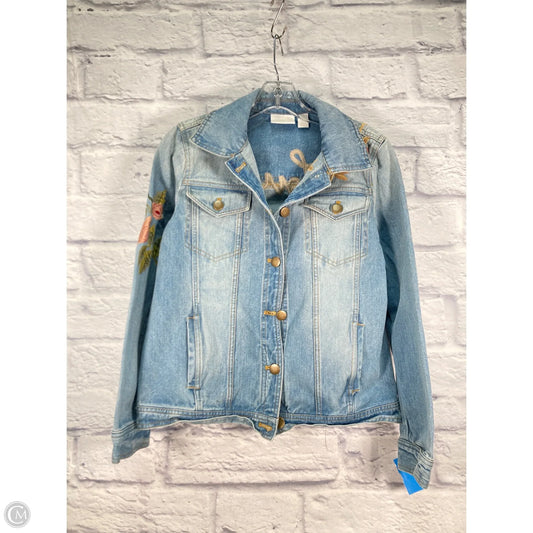 Jacket Denim By Chicos In Blue Denim, Size: S