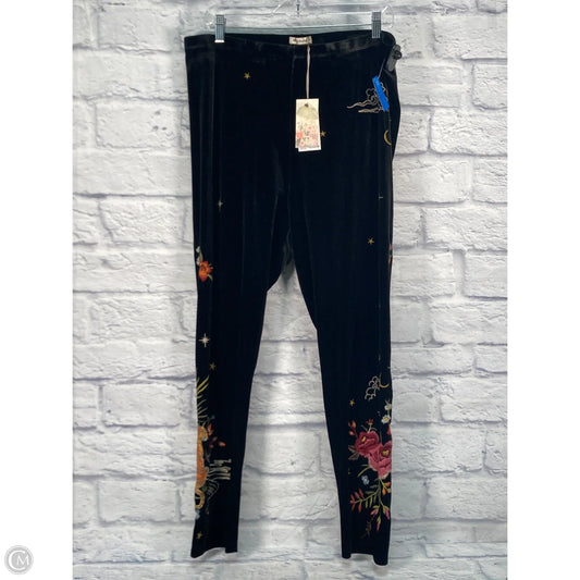 Pants Leggings By Johnny Was In Black & Yellow, Size: 16
