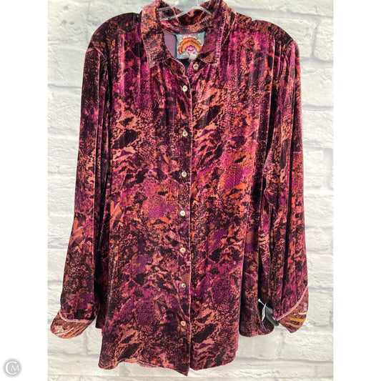 Top Long Sleeve By Johnny Was In Orange & Purple, Size: Xl