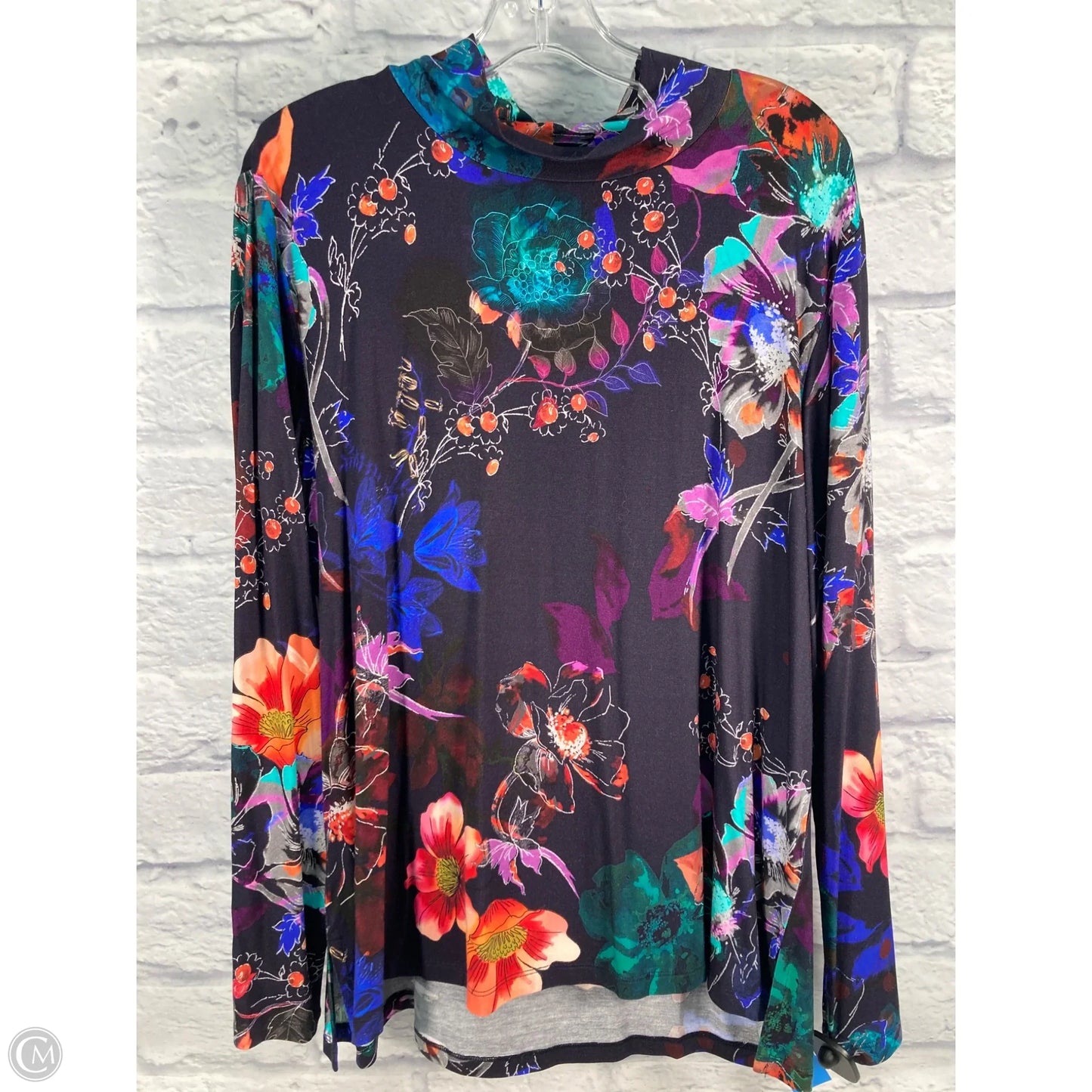 Top Long Sleeve By Johnny Was In Blue & Purple, Size: Xl