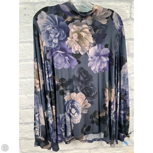 Top Long Sleeve By Johnny Was In Blue & Brown, Size: L