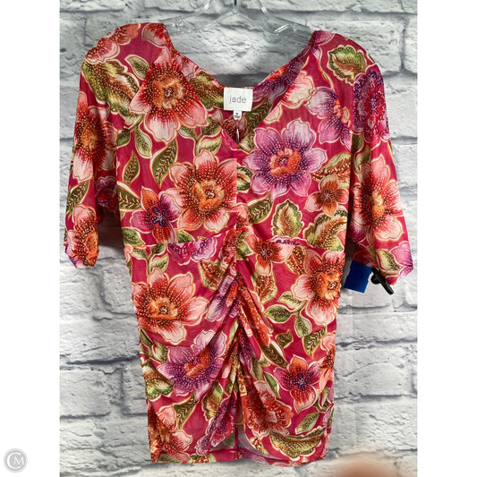 Top Short Sleeve By Johnny Was In Orange & Pink, Size: Xl