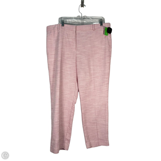 Pants Cropped By Ann Taylor In Pink & White, NEW! Size: 16