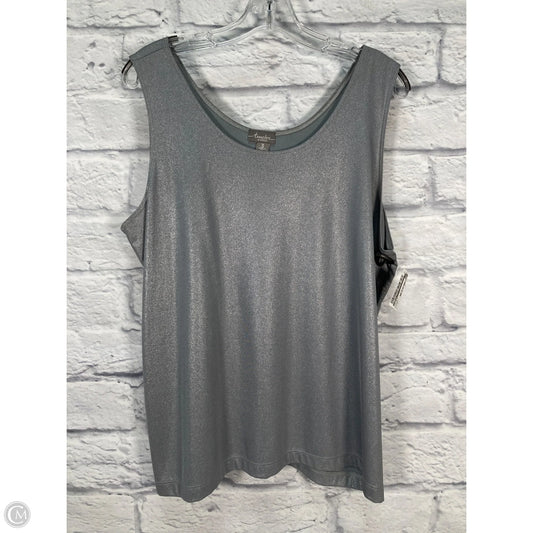 Top Sleeveless By Chicos In Silver, Size: Xl