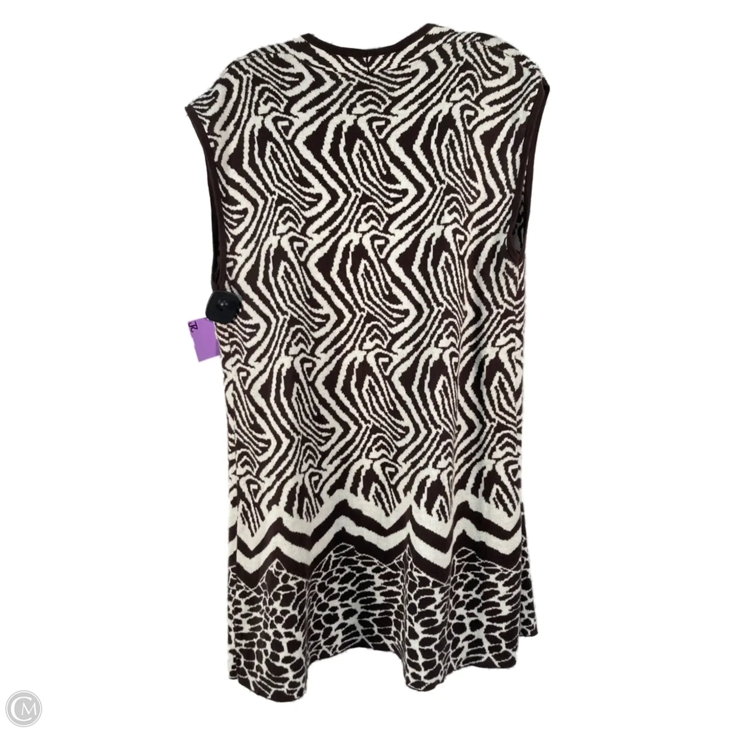 Sweater Cardigan By Chicos In Animal Print, Size: L