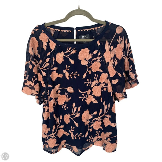 Blouse Short Sleeve By Maeve In Blue & Pink, Size: Xs
