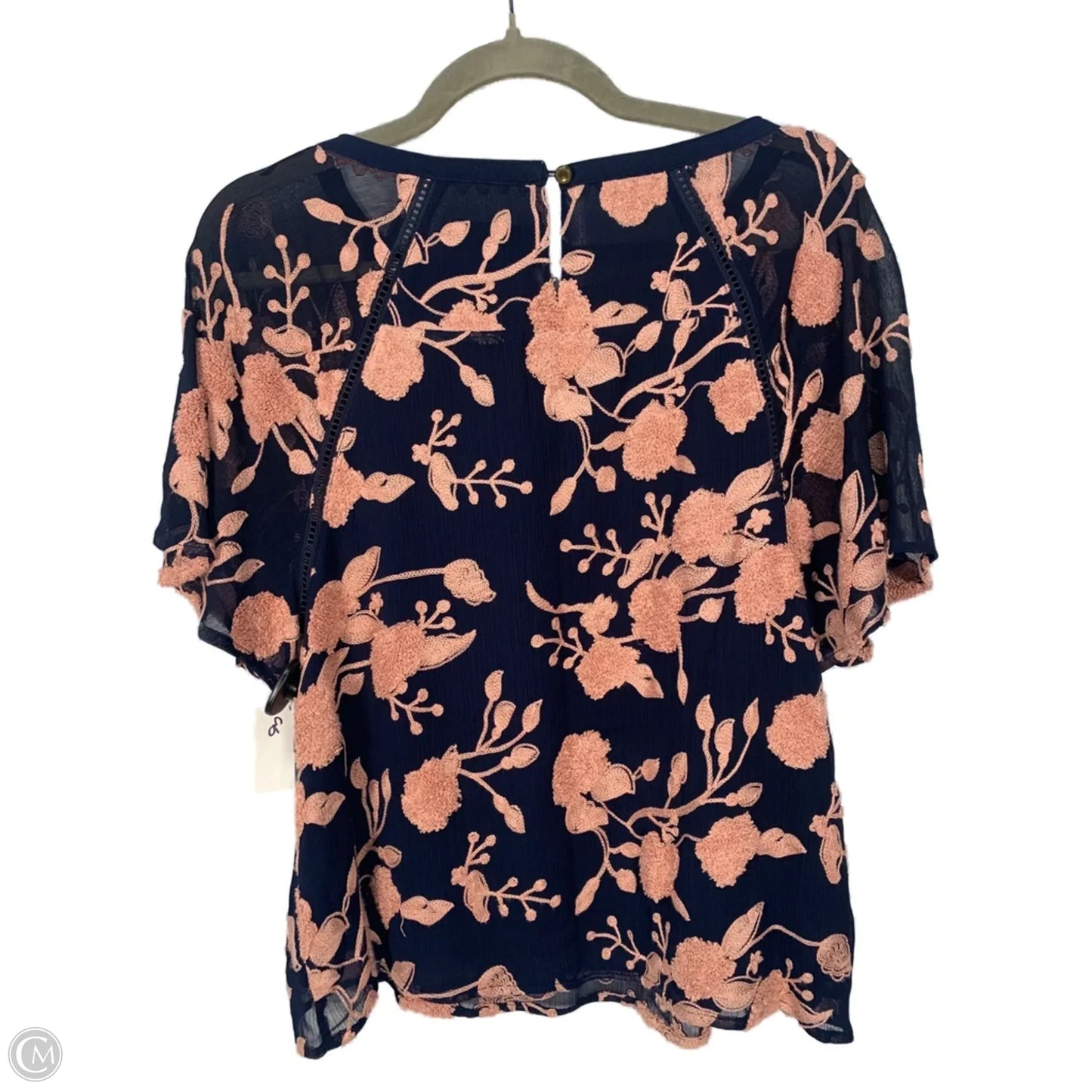 Blouse Short Sleeve By Maeve In Blue & Pink, Size: Xs