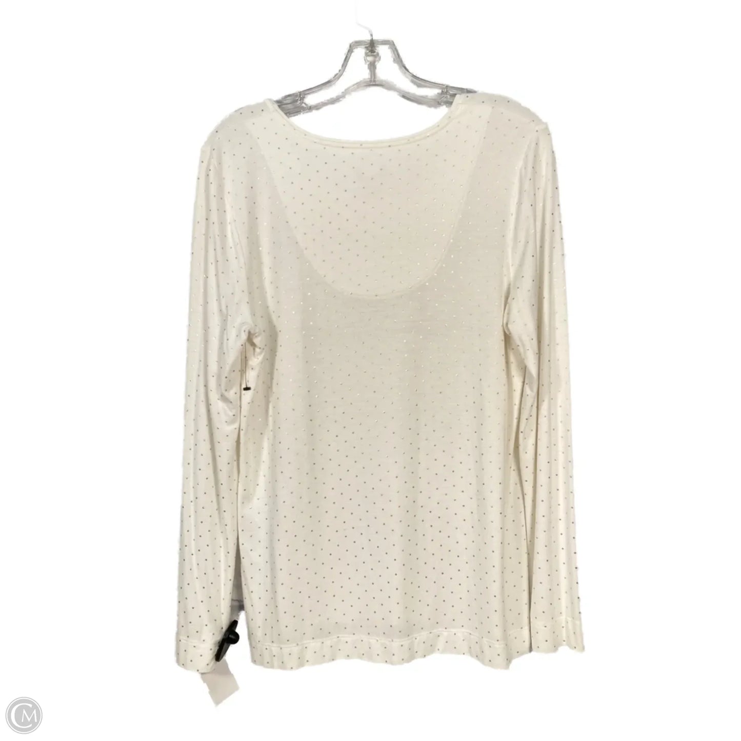 Top Long Sleeve By Chicos In Silver & White, Size: S